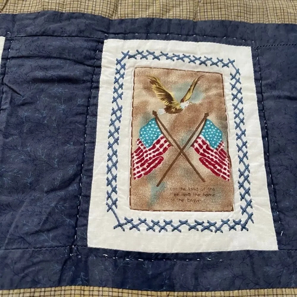 Vintage JCPenney's Home Collection Quilt Freedom Flag Patriotic 84